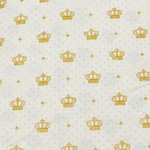 Tricoline Estampado Coroa Amarelo (1×1,5m)