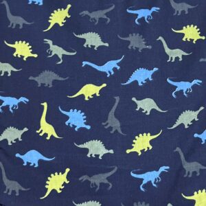 Tricoline Estampado Dinossauros Azul Marinho 1×1,5m