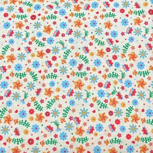 Tricoline Estampado Floral Branco (1×1,5m)